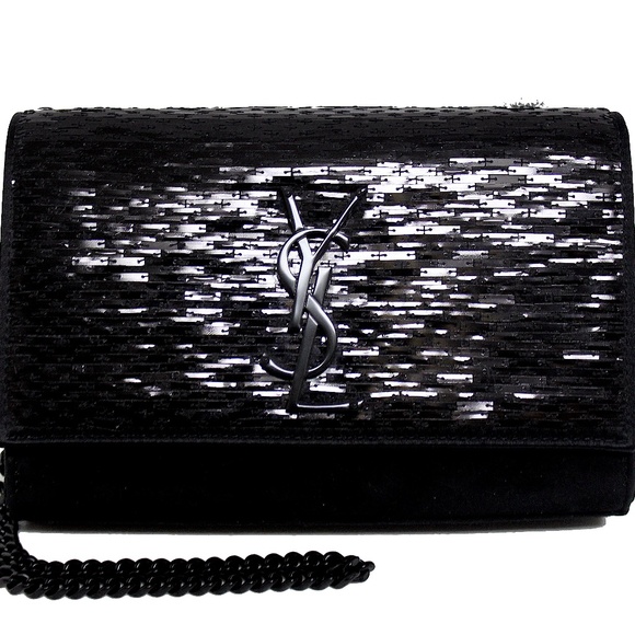 Monogram Kate New Paillette Embellished Black Suede Leather - Picture 11 of 13